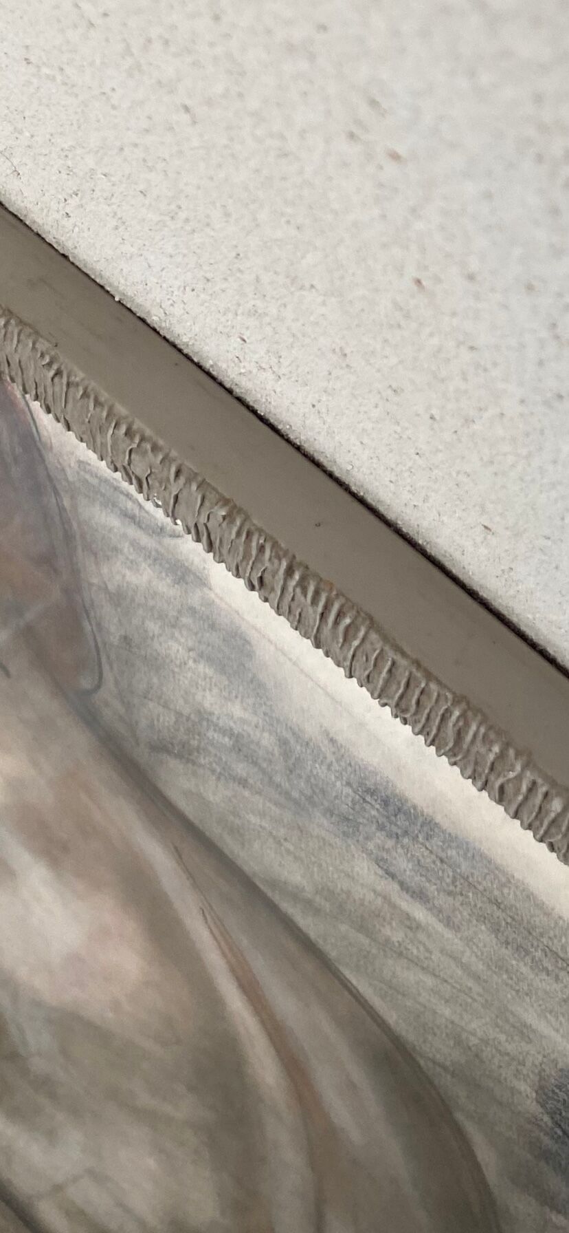 Glazed wood frame nude drawing on paper