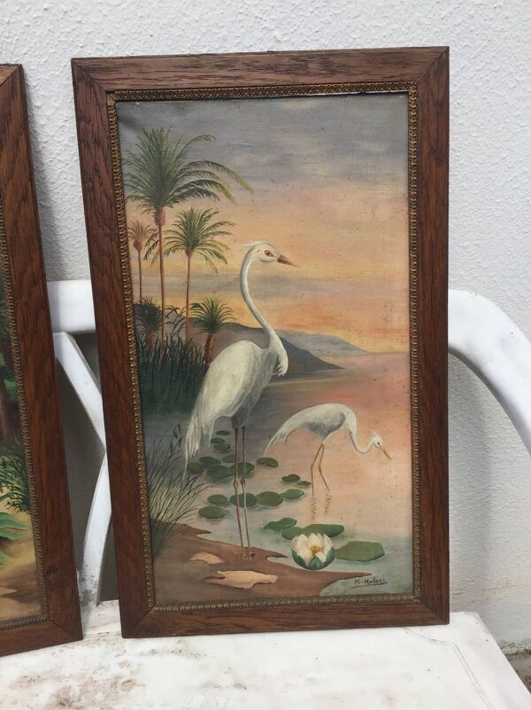 Paire tableaux exotiques