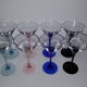 Lot de 8 coupes à champagne avec pieds colorés