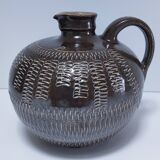 Vintage scarified glazed stoneware pitcher