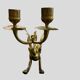 Vintage brass winged dragon double candlestick (Hollywood  Regency)
