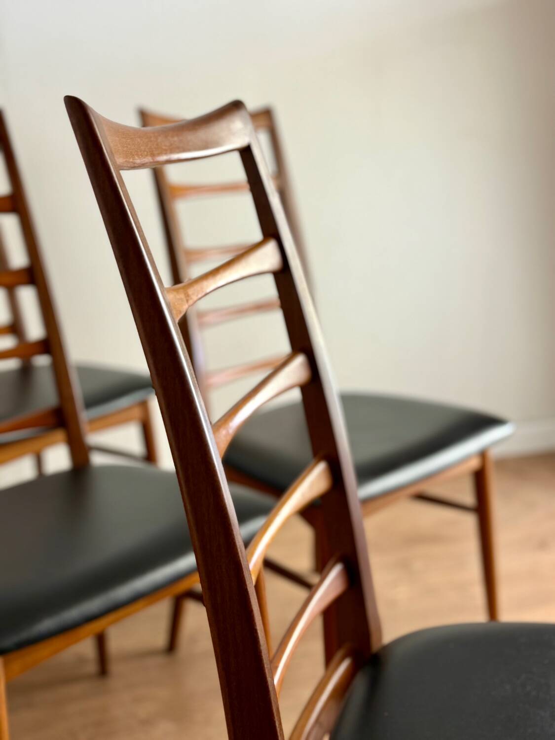 Set of 6 Scandinavian Teak Chairs by Niels Koefoeds, 1960s