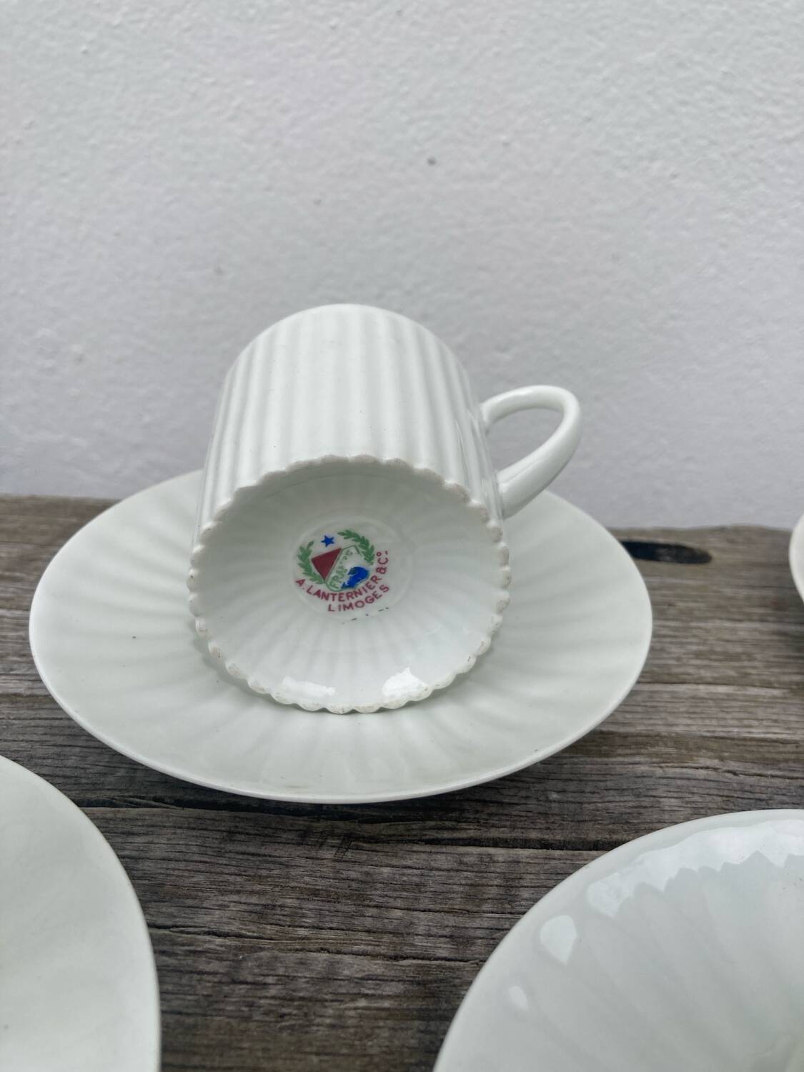 Limoges white porcelain coffee cups