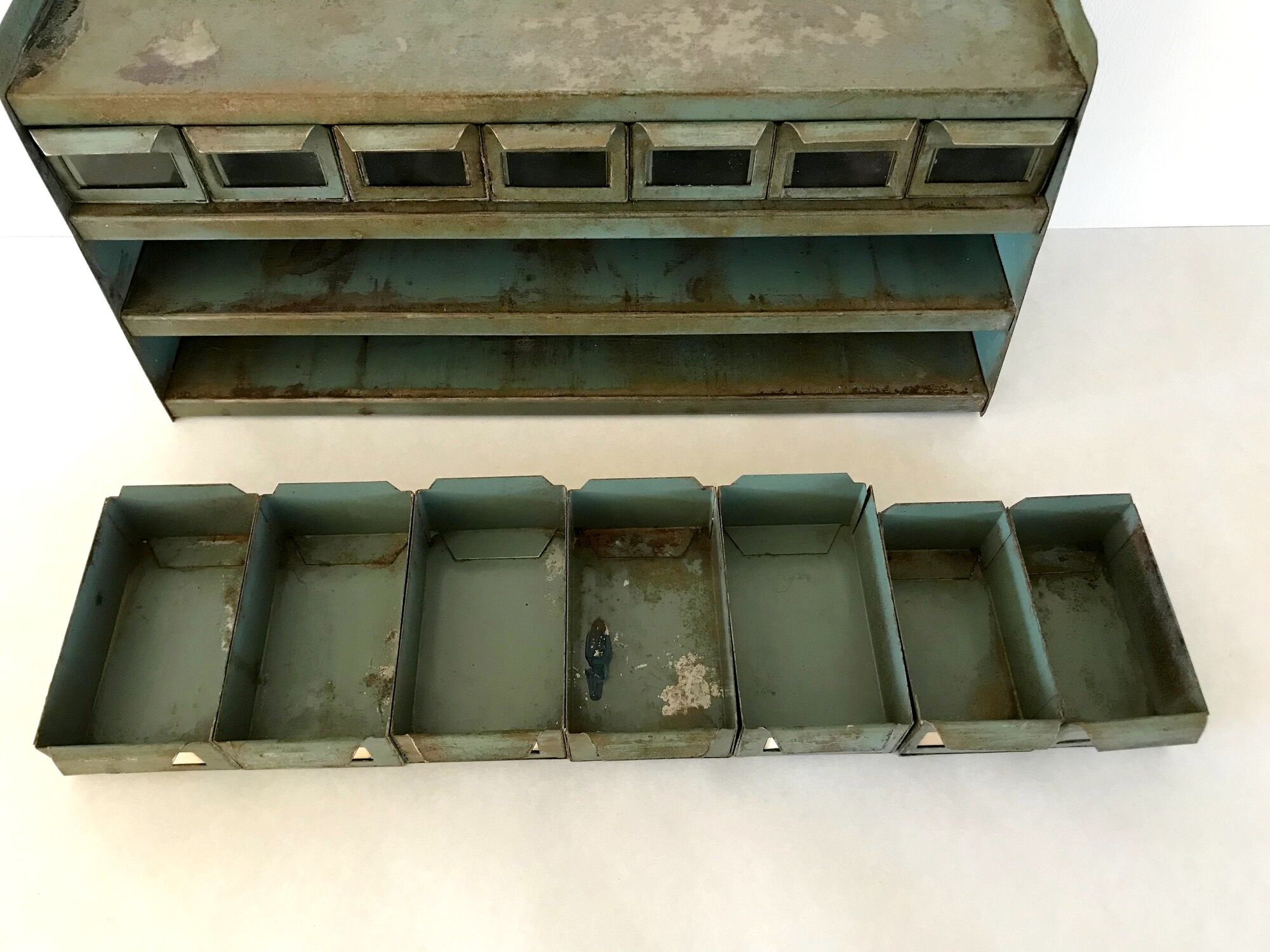 Vintage workshop wall shelf 60s