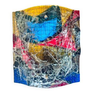 Glass Fused Wall Lamp By Glass Studio Van Tetterode, The Netherlands 1950S