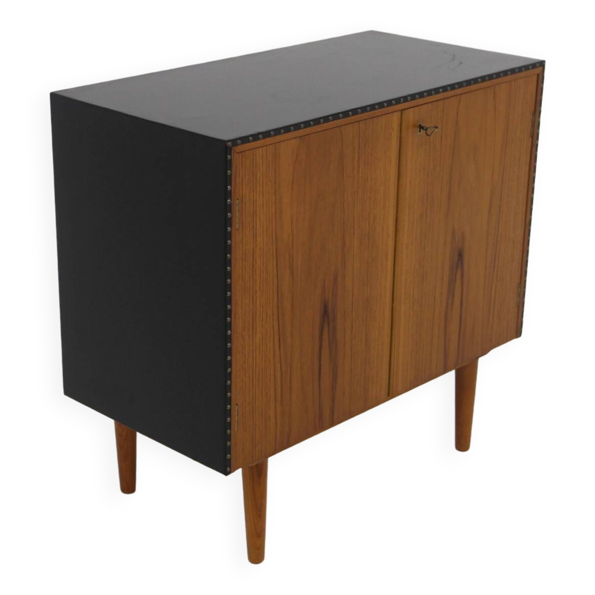 Scandinavian chest of drawers in teak and skai, Sweden, 1960