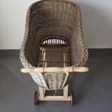 Wicker pram on wheels