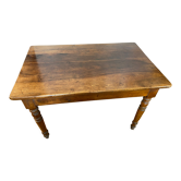 Table de bistro en noyer, pieds tournés