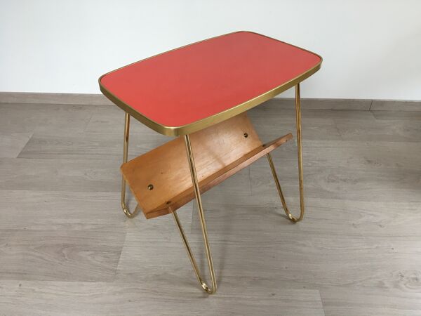Table d'appoint porte revue design années 50