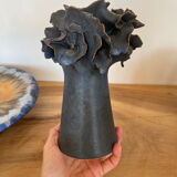Vase céramique contemporaine bleu