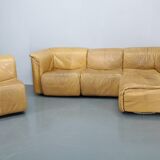 Canapé modulaire en cuir Wittmann Hochbaret des années 1970, Autriche