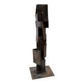 Brutalist sculpture signed "kely" — welded steel — 99 cm