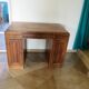 Vintage Art Deco schoolmaster's desk - double-sided - solid wood - 1940s/50s