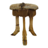Tripod stool in fur and deer feet, bestiary stool. Height 38cm - 14.96"