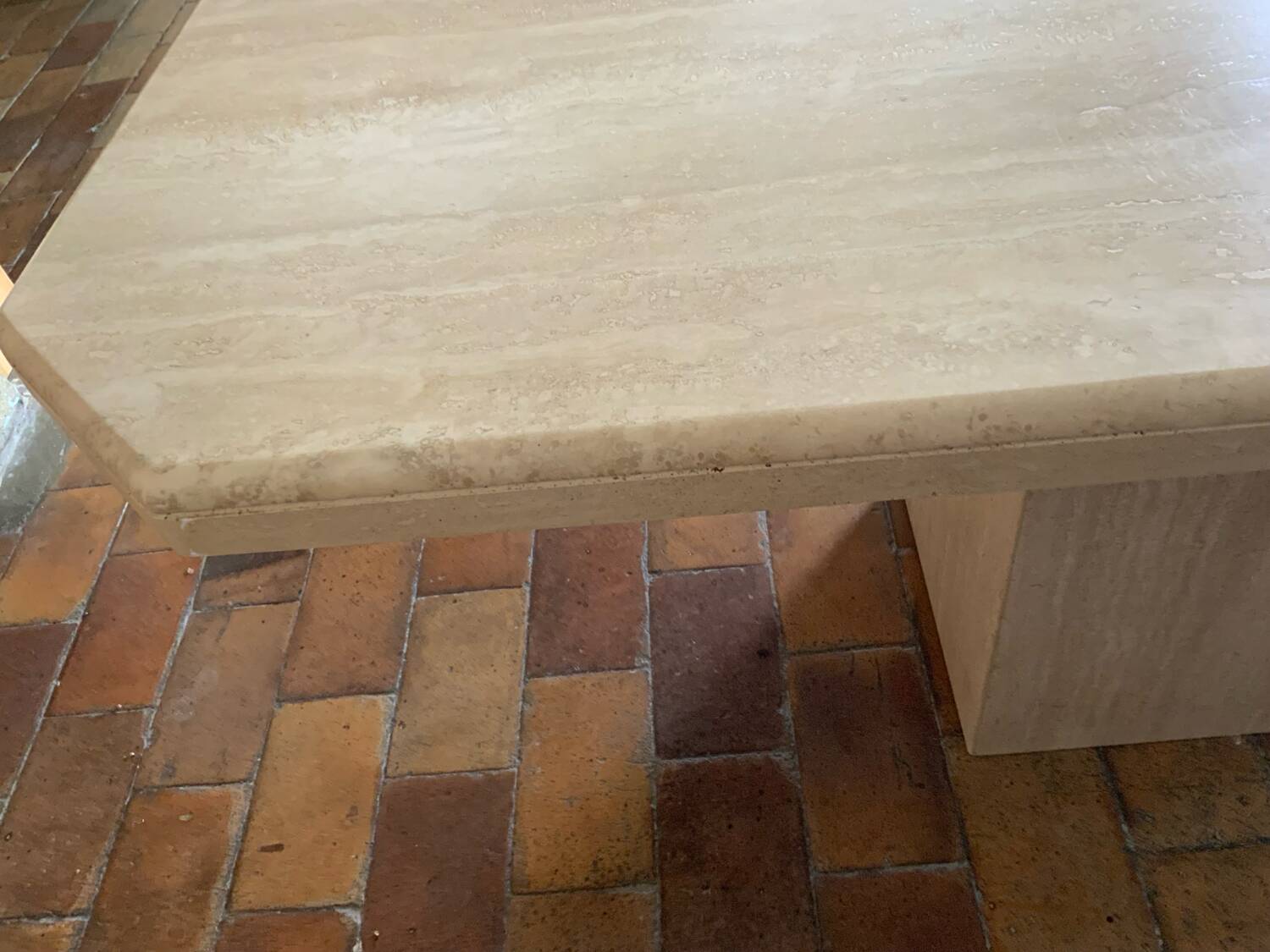 Travertine dining table