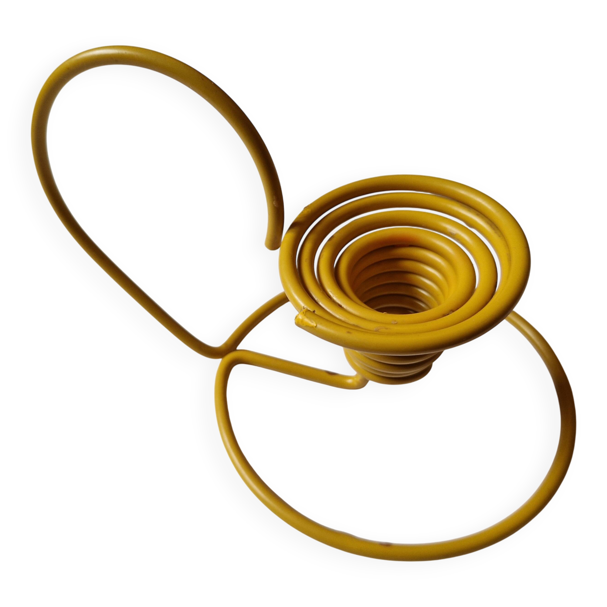 Vintage 80s Scoubidou-style wire candle holder