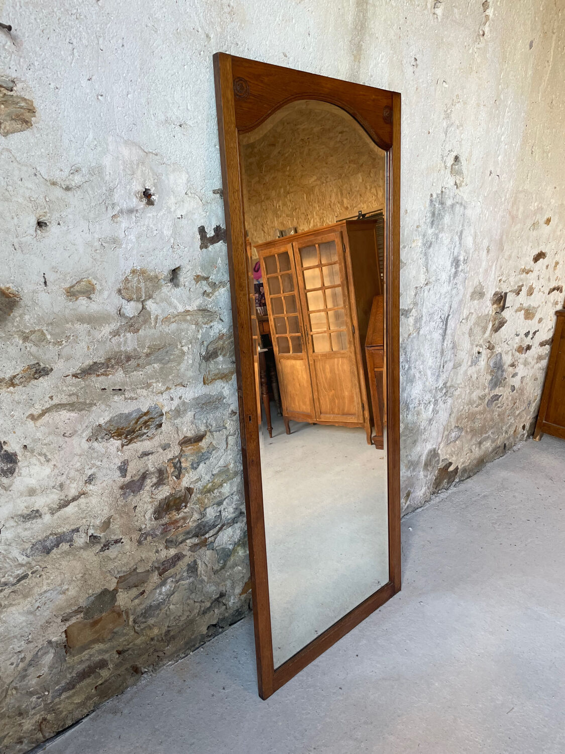 Large antique wooden mirror