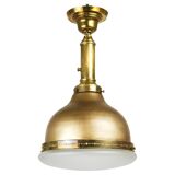 Art Nouveau pendant lamp in brass and glass from the 1920s, ceiling light, Jena, Germany.