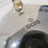 Pair of 925 silver sauce boats Martin Hall Sheffield 1910 engraved Star Harp