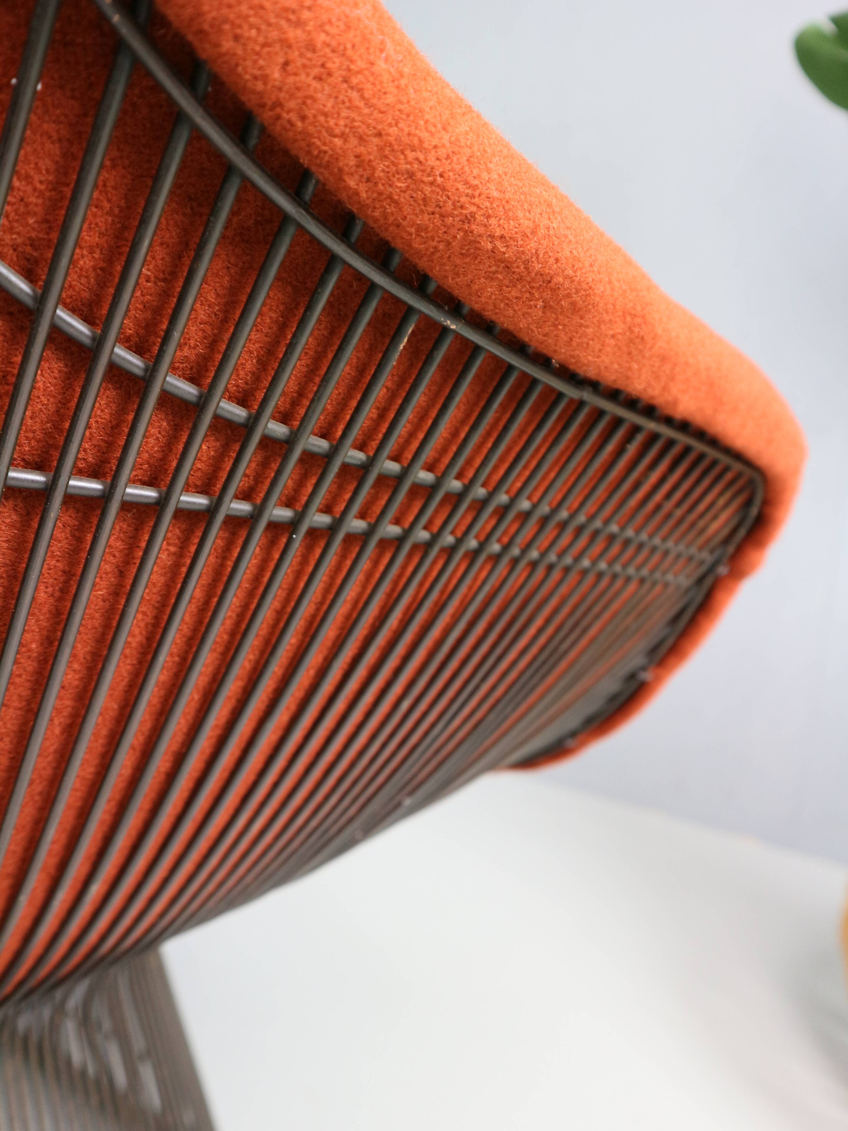 Early bronze lounge chair by Warren Platner for Knoll 1960s in rust red