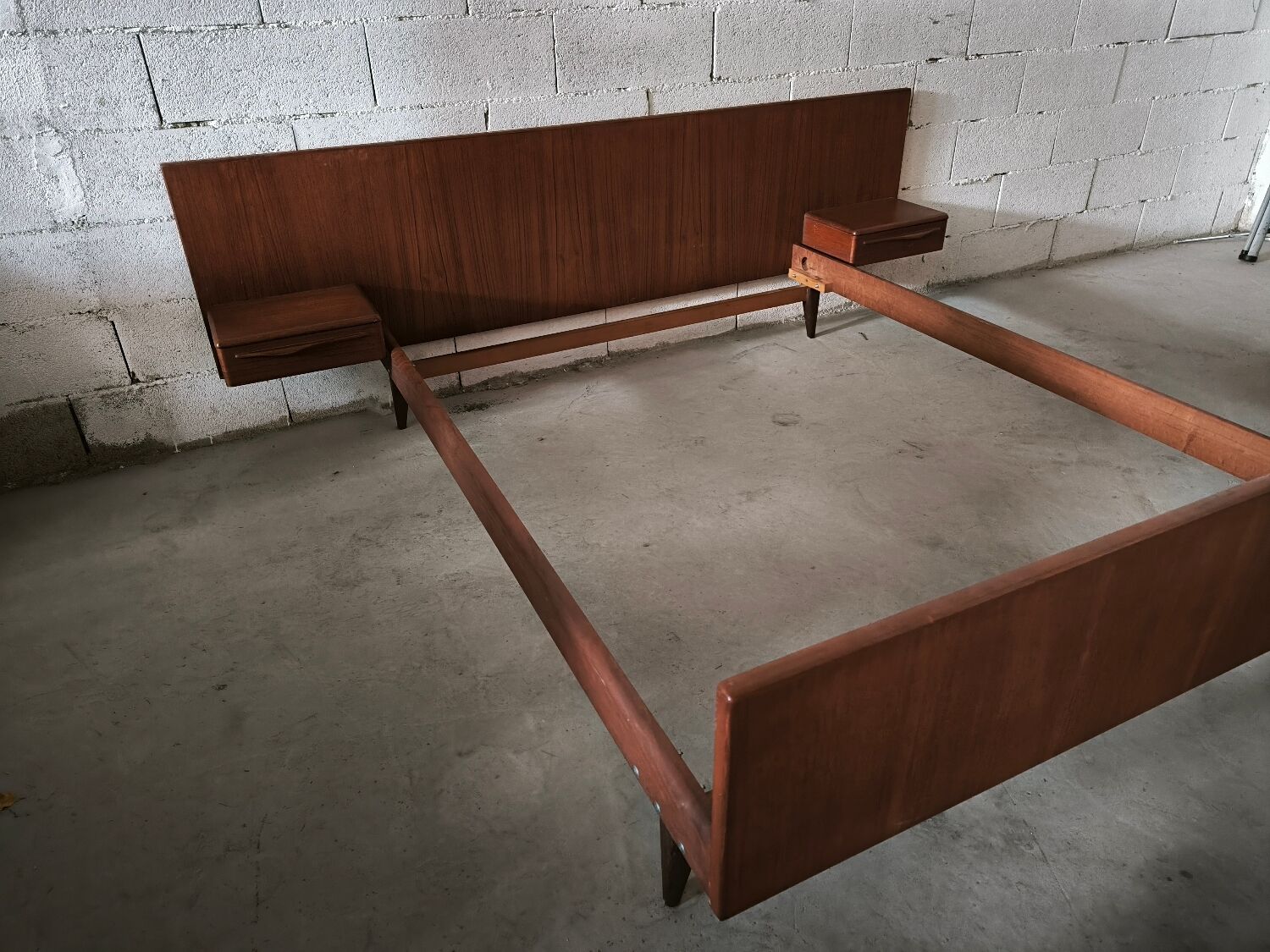 Vintage teak Scandinavian bed
