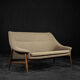 Vintage mid-century modern Scandinavian 2-seater brown fabric sofa Grace by Ikea, 1961.