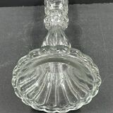 Bougeoir ancien en verre moulé tendance 22,5 cm