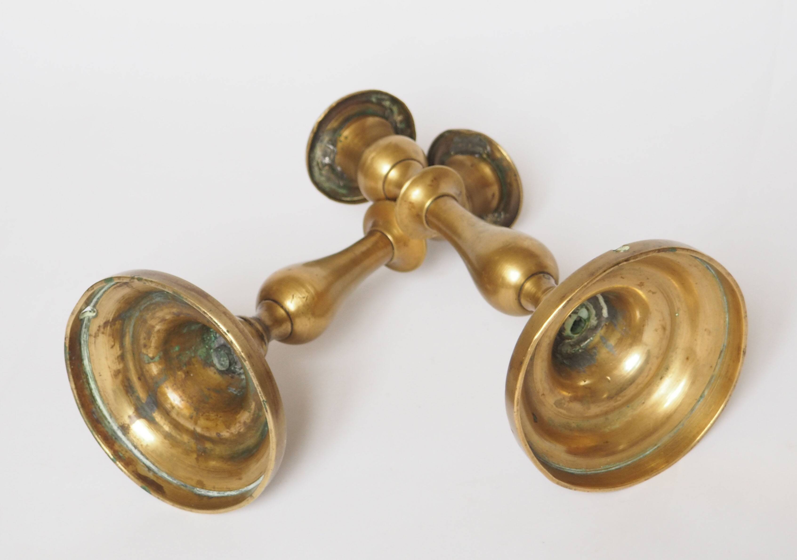 Pair of brass candlesticks