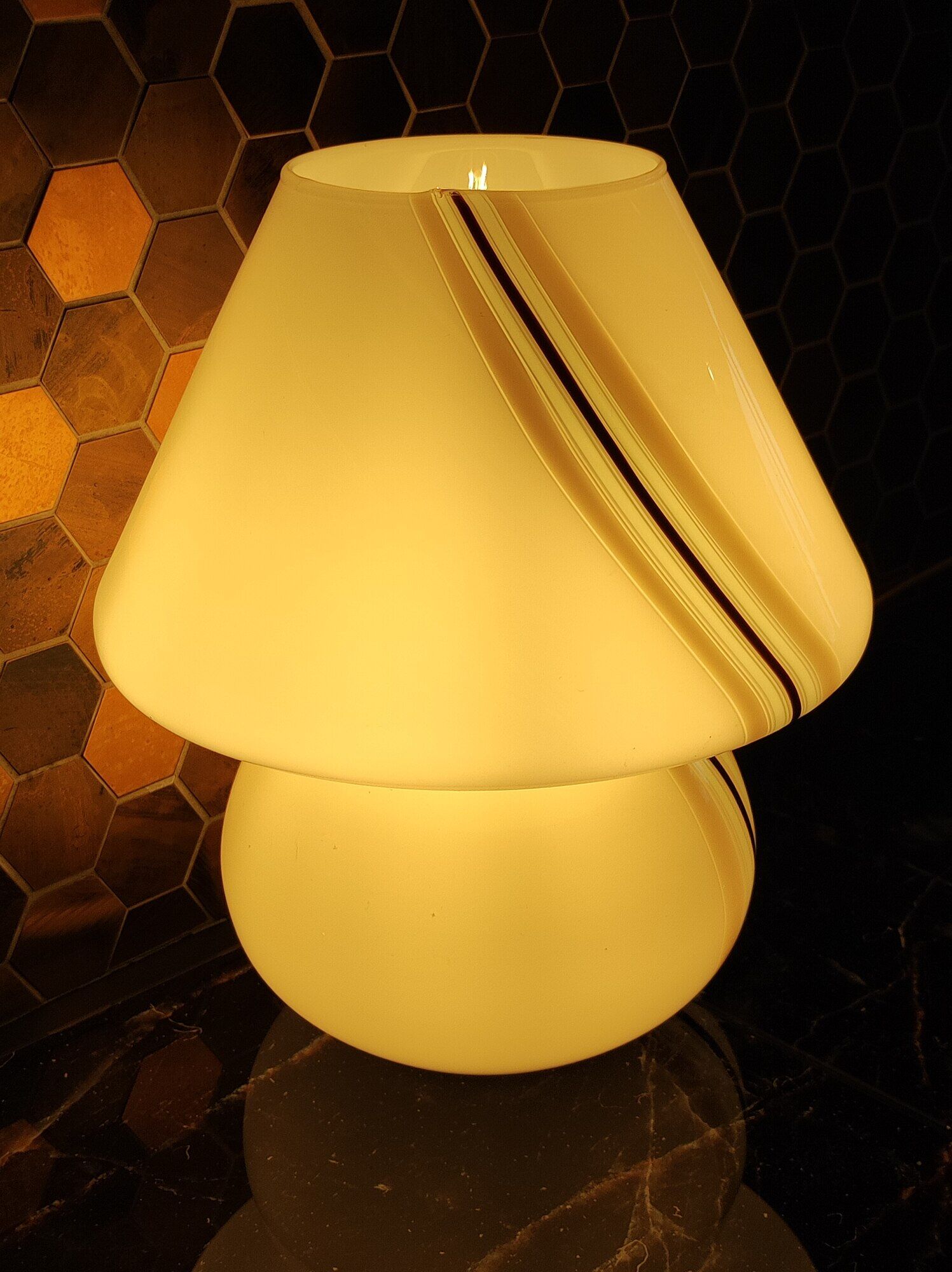 Paolo Venini mushroom desk lamp murano glass 1960 venice