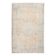 Tapis vintage à décor géométrique orange et crème