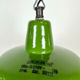 Suspension d’usine industrielle en émail vert de Zaos, années 1960