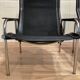 Set of 2 black leather and chrome relax armchairs "hans eichenberger" design