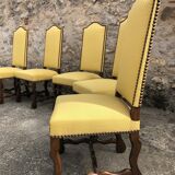 Lot of 6 Louis XIII style chairs, feet "sheep bone"