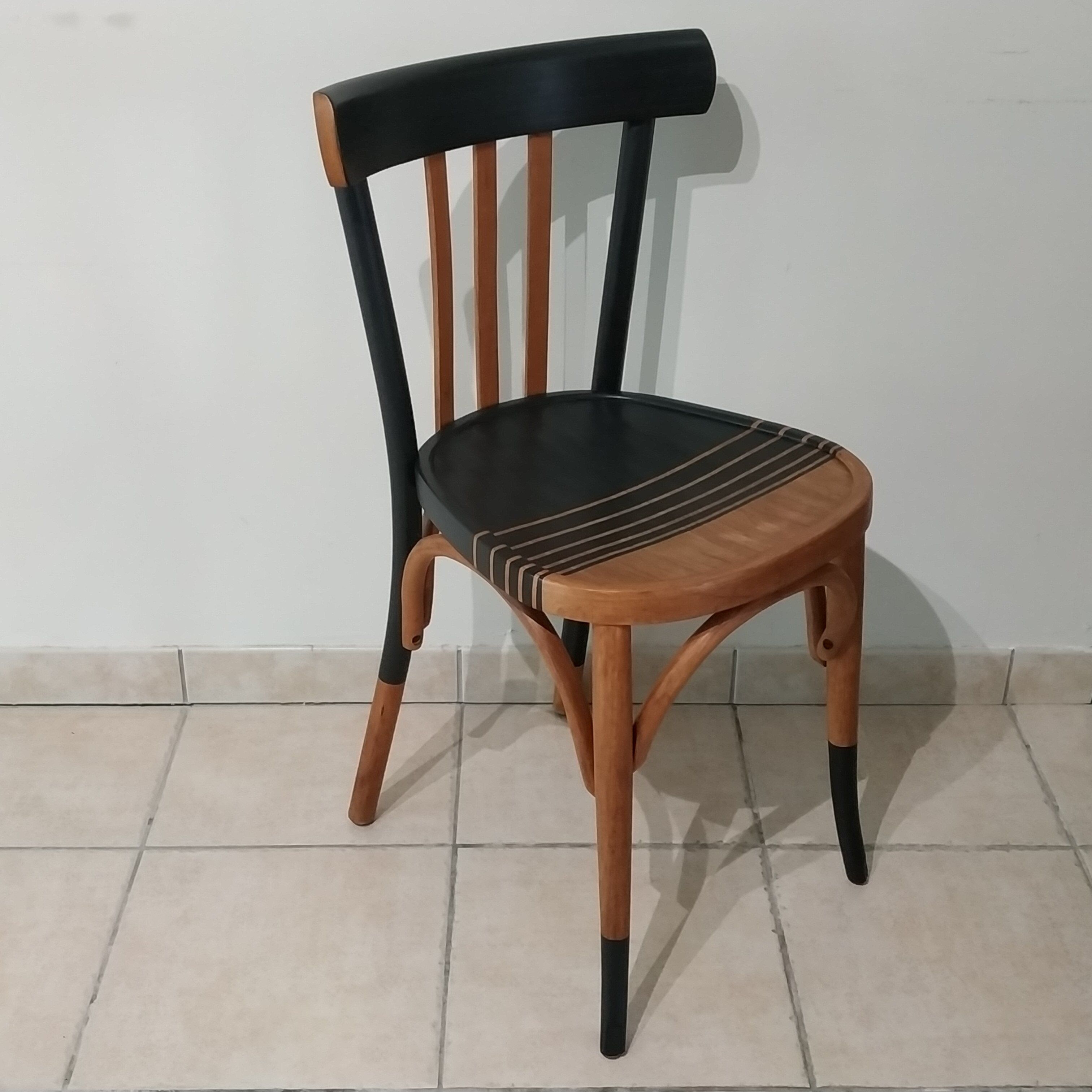 Mismatched bistro chairs
