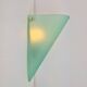 Vintage Triangular Conical Wall Sconces in Green Frosted Glass, 1990s, Set of 2