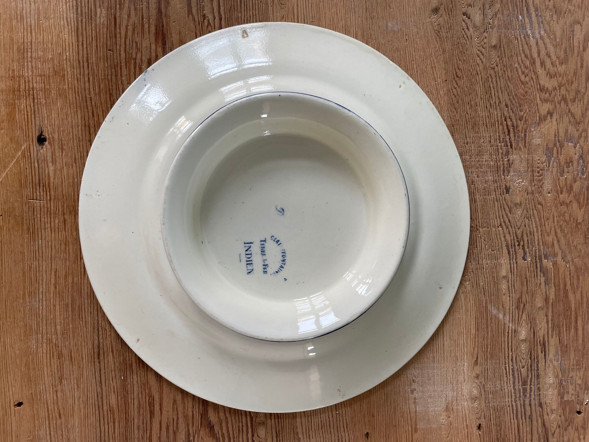 Lot of 2 stews Terre de Fer Clairefontaine XIXth, model "Indian"