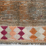 1960s antique wool vintage runner rug