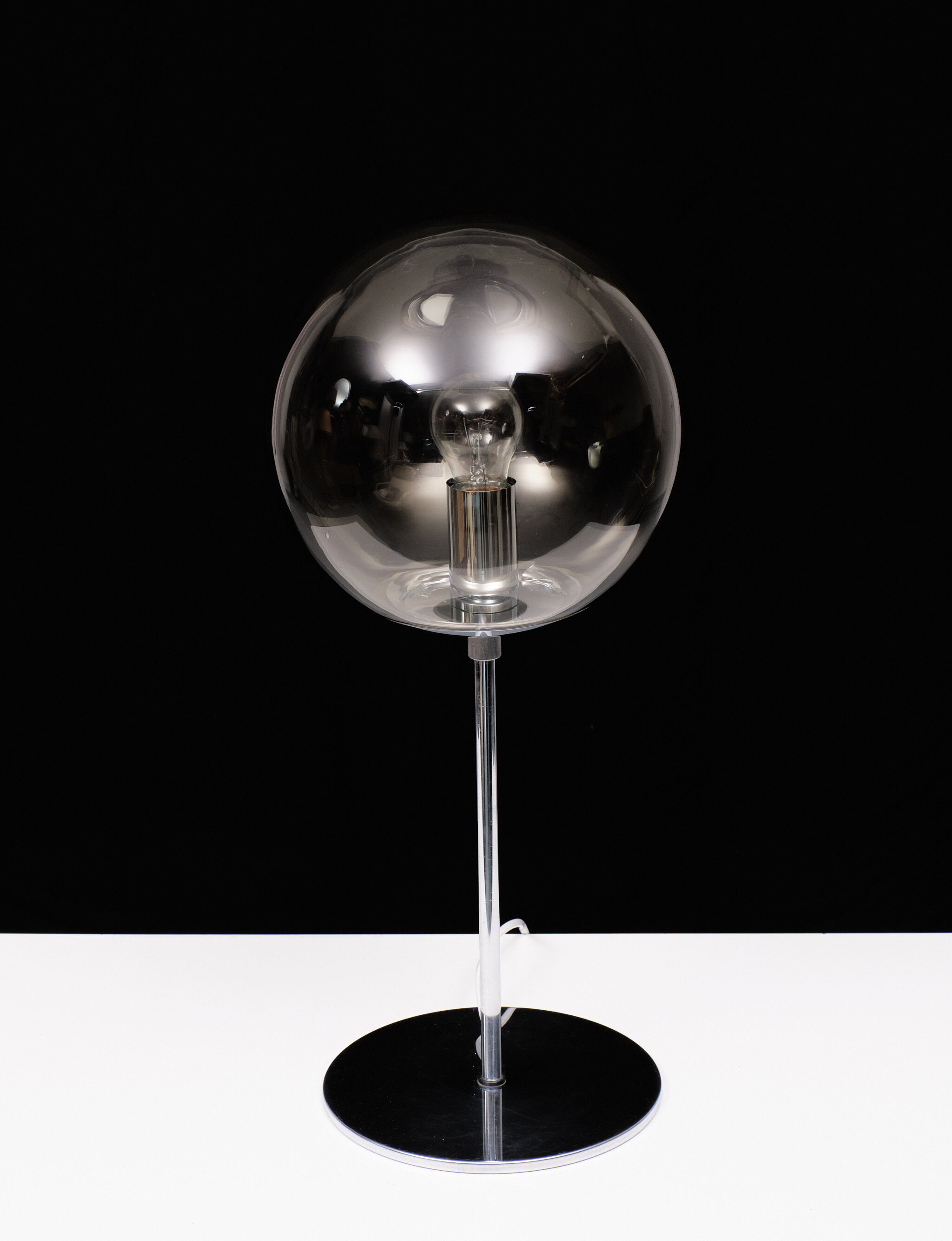 Sölken Luchten Chrome dome table lamp 1970 Germany