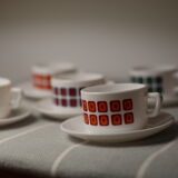 Vintage cups 70s square décor Pop Polka