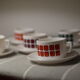 Vintage cups 70s square décor Pop Polka