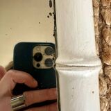 Large bamboo-style wooden mirror