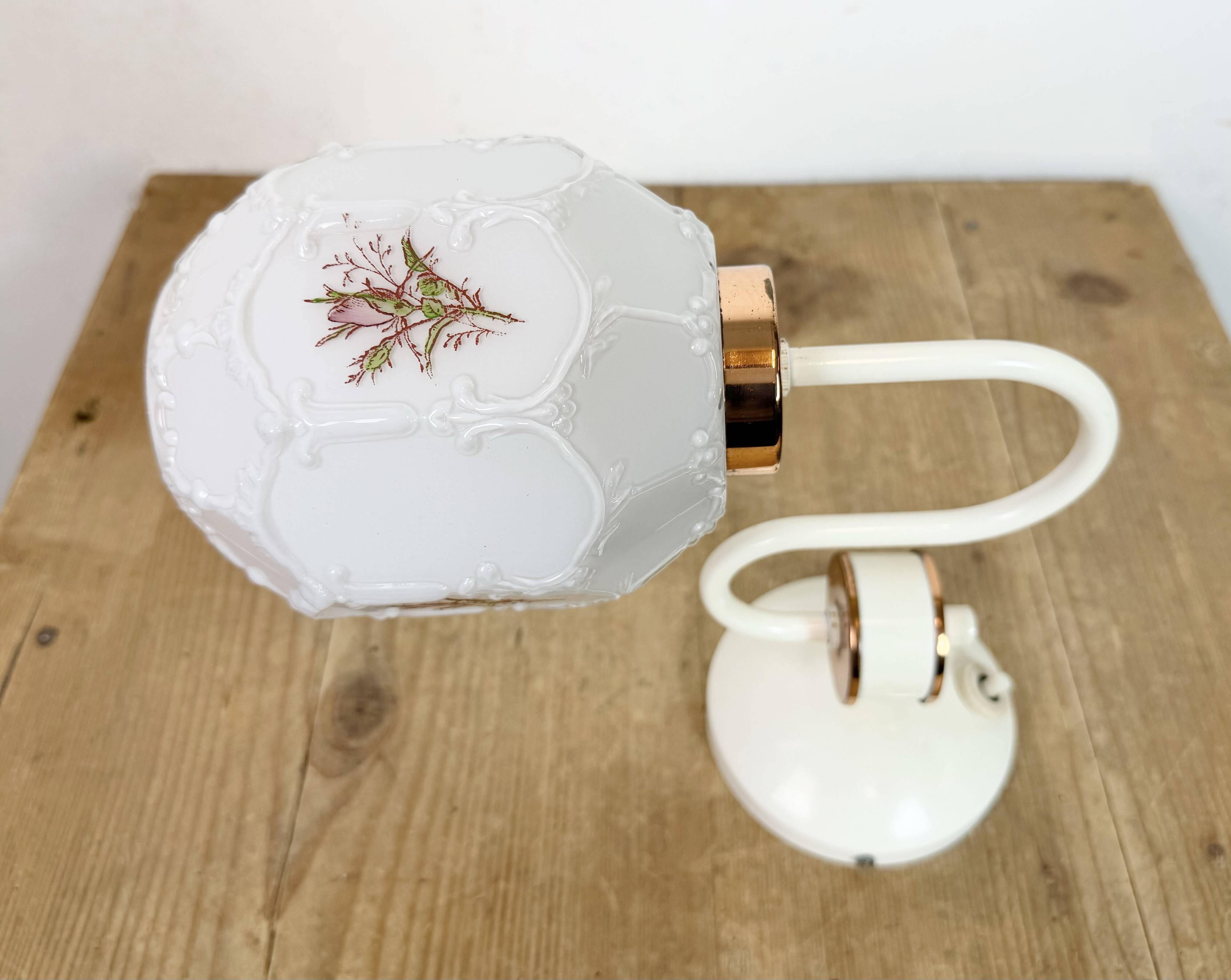 Vintage Wall Light with Milk Glass from Drukov, 1960s