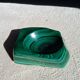 Cendrier en bloc de malachite solide vintage / Vide-Poche — Géométrique lourd de 1,34 kg