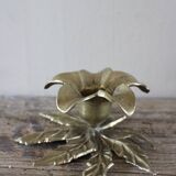 Flower candlestick Leaf base brass