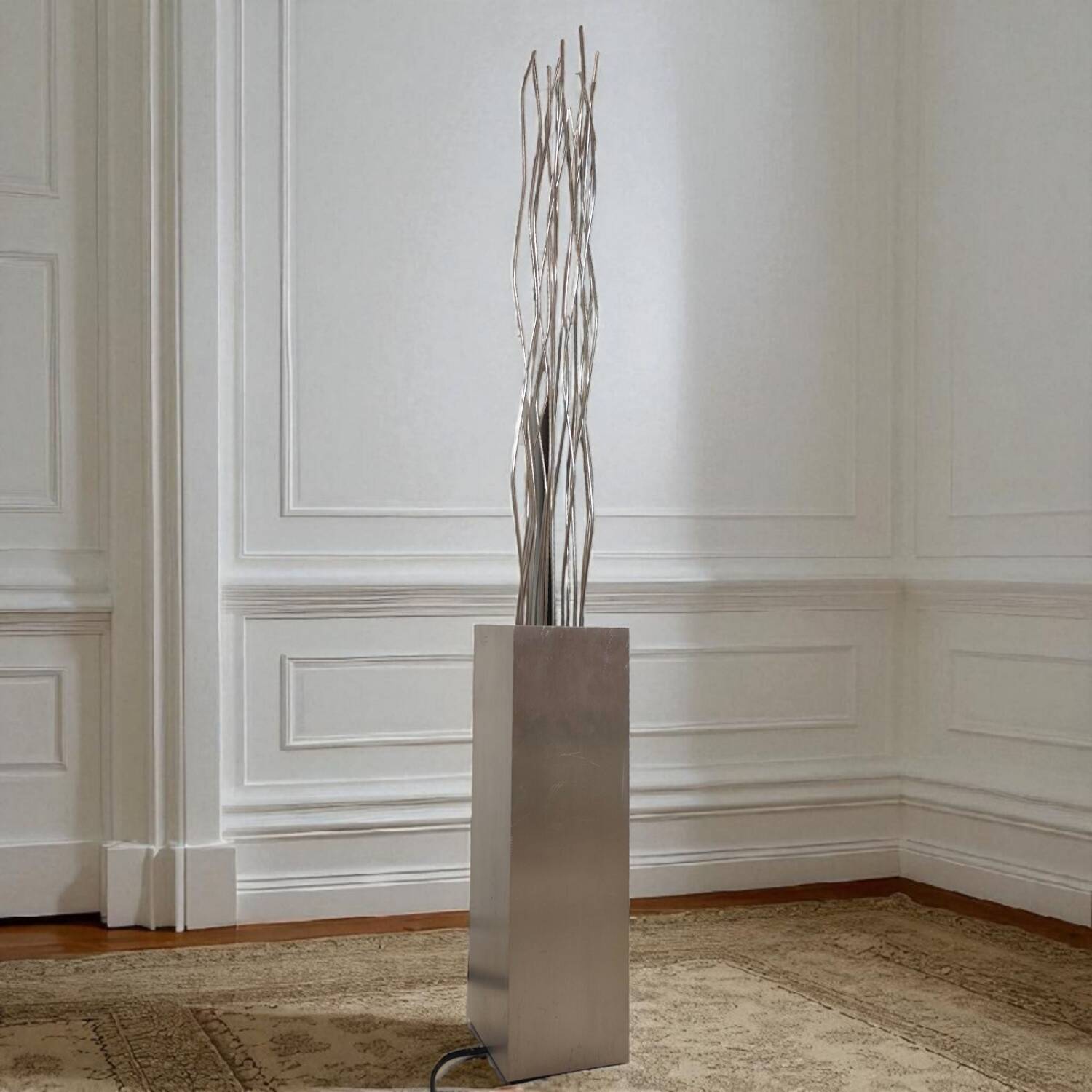 Vintage 2000s Quasar Holland Floor Lamp - Sculptural Stainless Steel