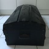Ancien coffre de voyage 19ème siècle en bois