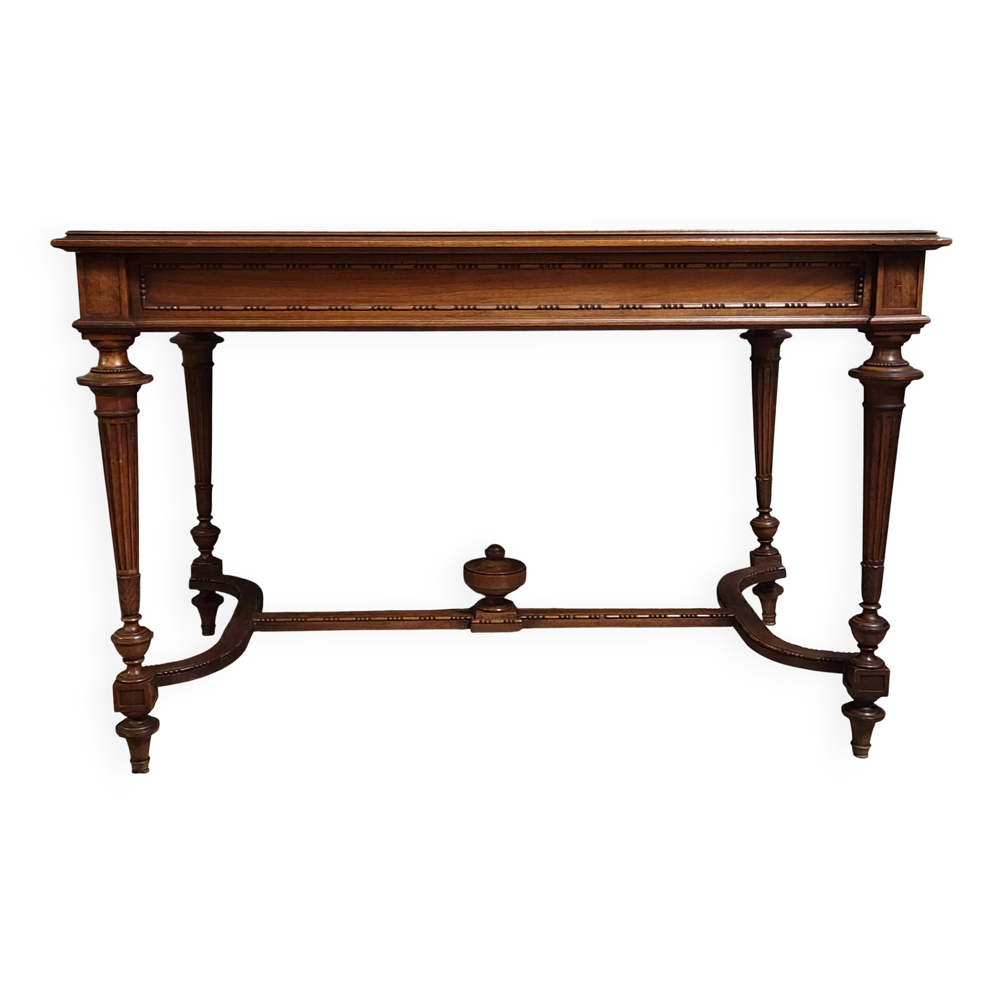Louis XVI style desk with a curved top, in mahogany.