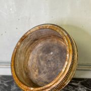 Deep onyx and bronze beaded bowl circa 1900