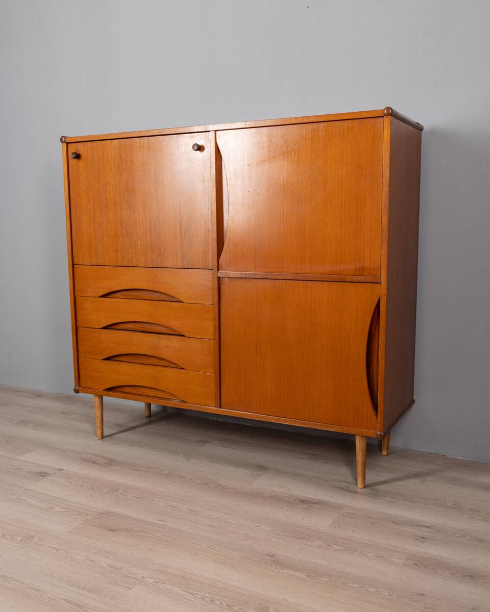 Vintage highboard 1960s wooden sideboard italian design