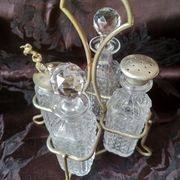 Former table servant, 4 bottles for mustard vinegar oil and salt, oil and vinegar maker